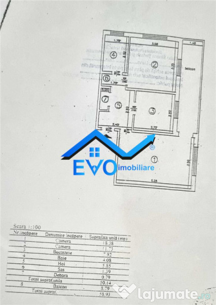 Apartament 2 camere, de , etajul 3 din 4, Nicolina, Belveder