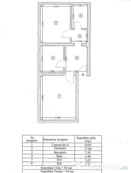 Apartament 2 camere, decomandat, zona Braytim cu Cf de Ti... 