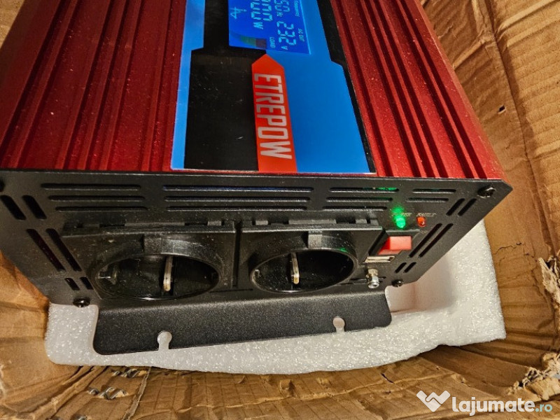 Invertor ETREPOW 12v 3000W/6000W unda pura 220v 