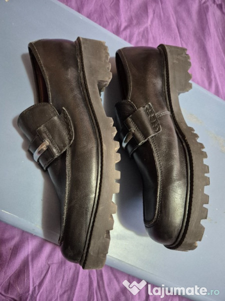 Pantofi barbatesti, piele naturala, 46, supercalitate, purtati o data 
