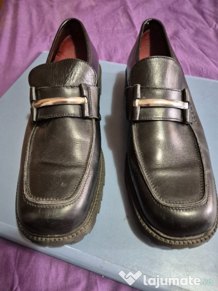 Pantofi barbatesti, piele naturala, 46, supercalitate, purtati o data 