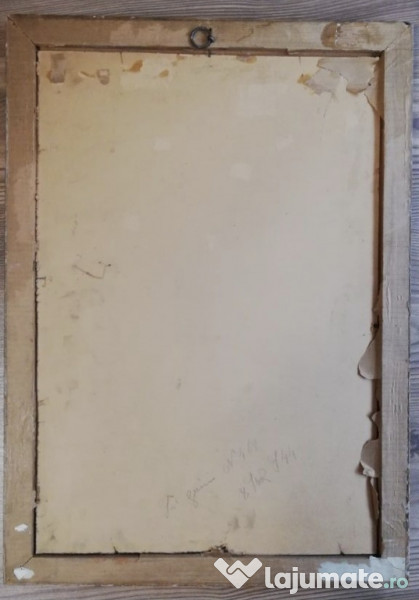 Peisaj anii 1900 pictor austriac Hugo Charlemont-ulei pe carton 