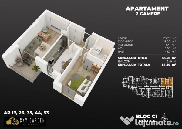 2cam. total dec. 3min metrou Berceni