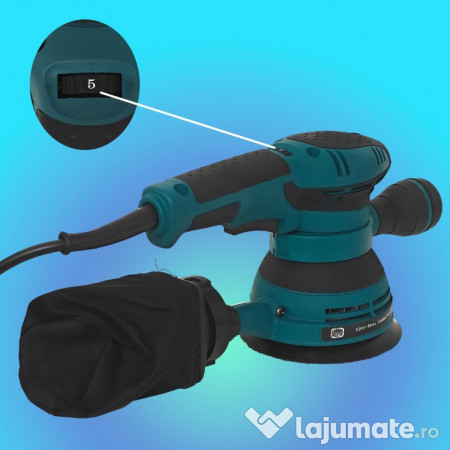 Slefuitor orbital cu excentric, 125 mm, 6 trepte viteza, 12.000 Rpm