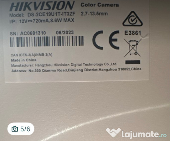 2 buc. camere HikVision 4K,8MP,IR80 m,motorizate 