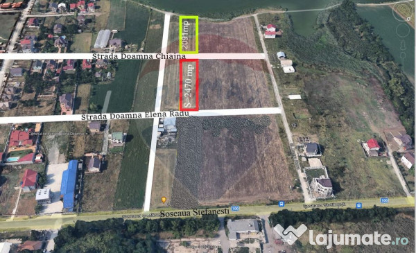 Teren intravilan, 2470 mp, dubla deschidere, Afumati 