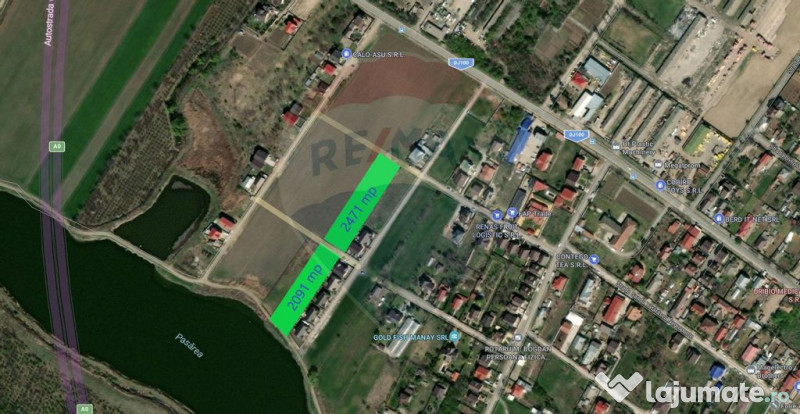 Teren intravilan, 2470 mp, dubla deschidere, Afumati 