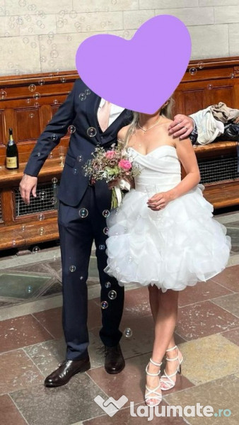 Rochie de mireasa scurta semnata Ana Radu 