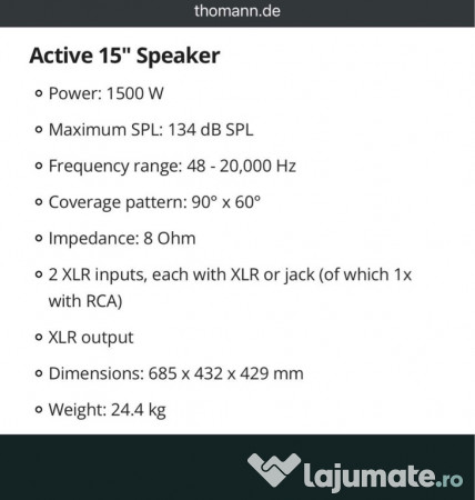 Boxa Activa Profesionala Electro Voice EKX-15P