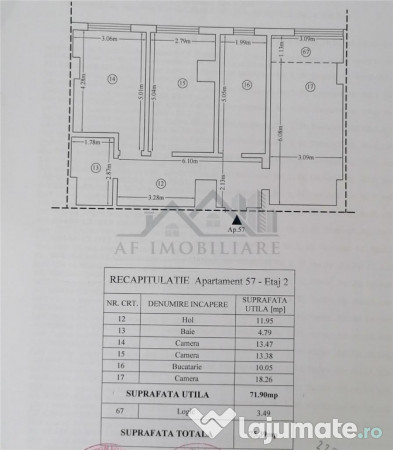 Apartament 3 camere zona Visoianu - CUG