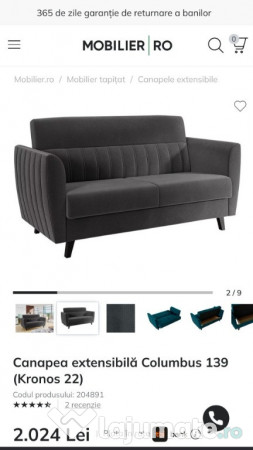 Canapea extensibilă 2 persoane Columbus 139