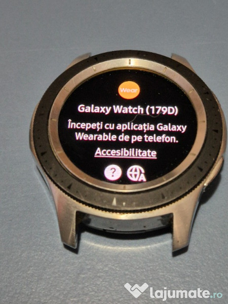 Galaxy Watch Samsung 46mm, Silver, bratara metalica deosebita 