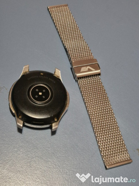 Galaxy Watch Samsung 46mm, Silver, bratara metalica deosebita 