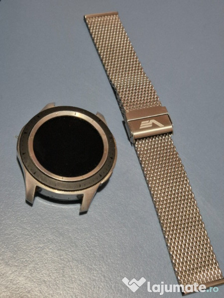 Galaxy Watch Samsung 46mm, Silver, bratara metalica deosebita 