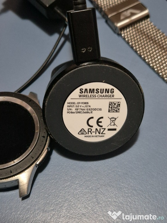 Galaxy Watch Samsung 46mm, Silver, bratara metalica deosebita 