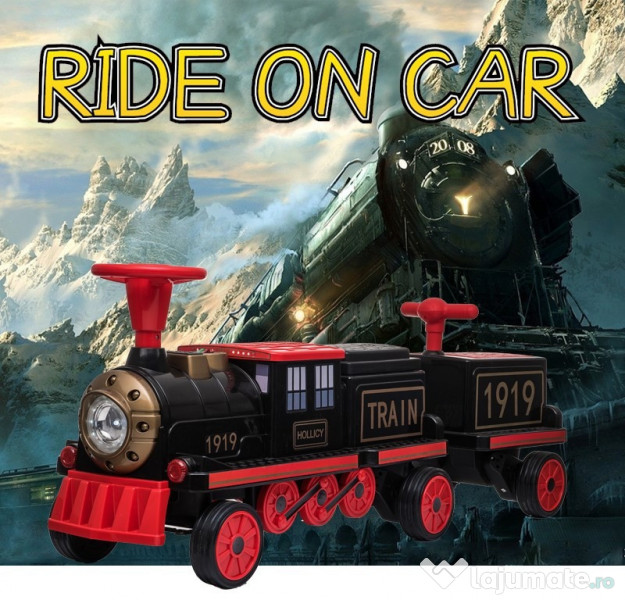 Trenulet electric cu 2 vagone pt. 4 copii SX1919 4x 45W 12V 14ah RED