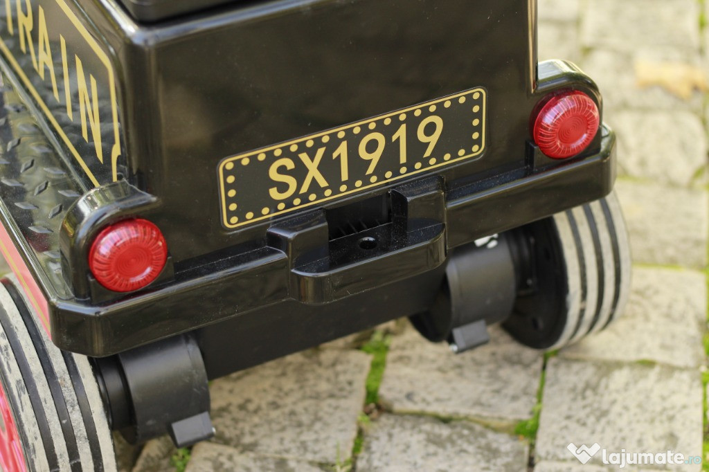 Trenulet electric cu 2 vagone pt. 4 copii SX1919 4x 45W 12V 14ah RED