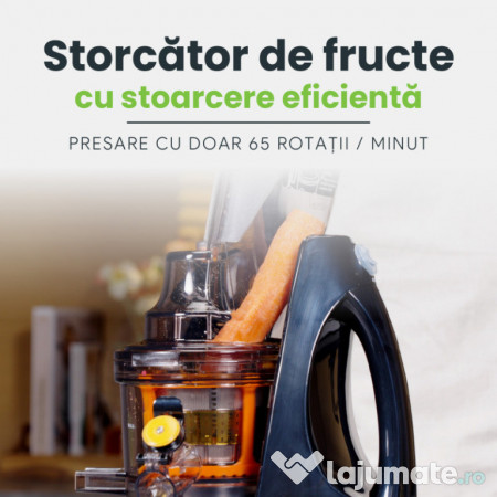 Storcător fructe și legume, cu melc din ULTEM, presare la rece 