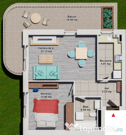 Apartament 1 dormitor Cosmopolis Evolia 