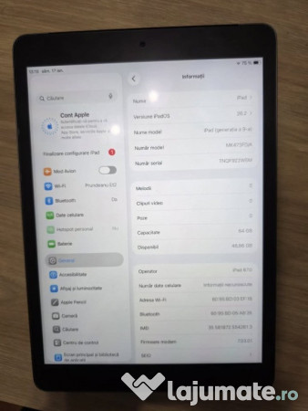 IPad Gen 9 (2021) - 64GB, Wi-Fi+Celular