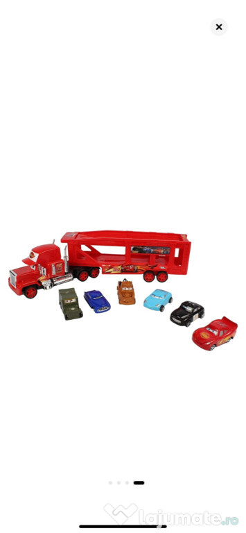 Set 6 Masinute Fulger McQueen și Prietenii + camionul Fulger 