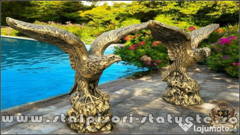 Statuetă vultur, acvilă, șoim, auriu patinat, model S35. 