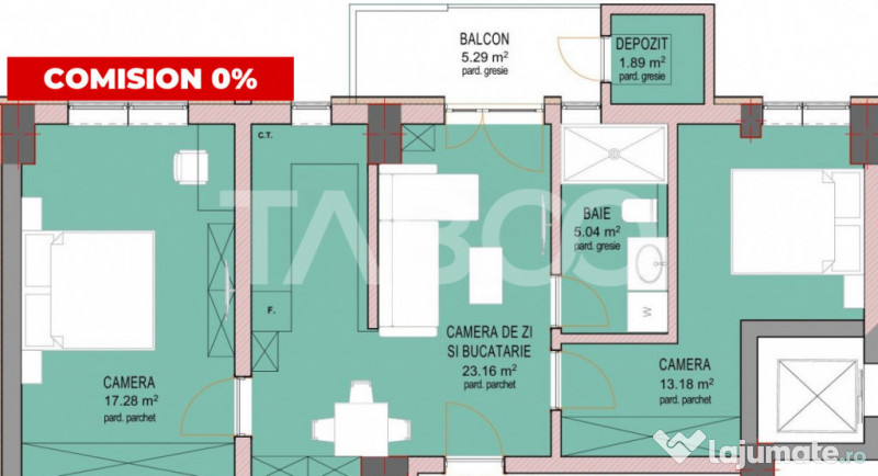 Apartament FARA COMISION 3 camere si balcon Sibiu Dna Stanca 