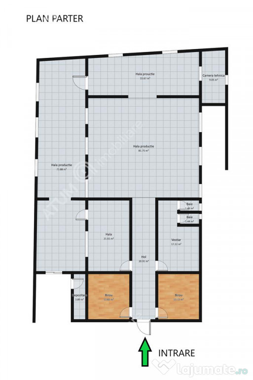 Spatiu industrial cu 2 hale si anexe teren 2543 in Hamba jud