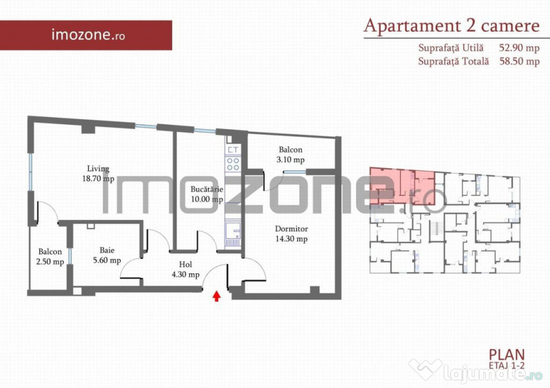 2 CAMERE - 58.5 mp, etaj 2, Militari langa METROU Pacii, ... 