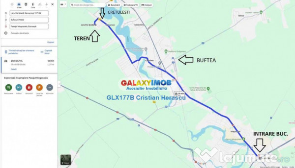 Lot 400 mp utilitati strada asfaltata 50 euro/mp