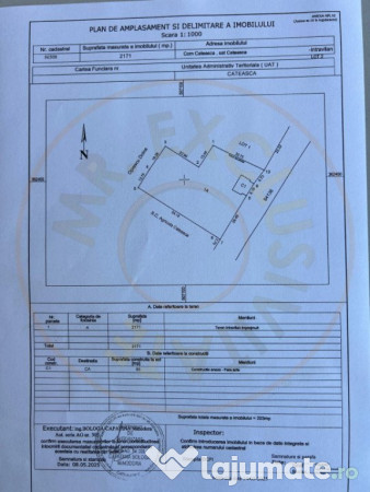 Teren intravilan 2171 mp Cateasca Arges, deschidere 49 ml 
