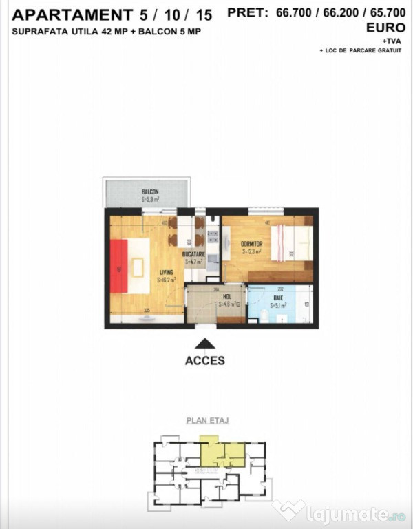 Apartament 2 camere, Bragadiru,str.Diamantului 