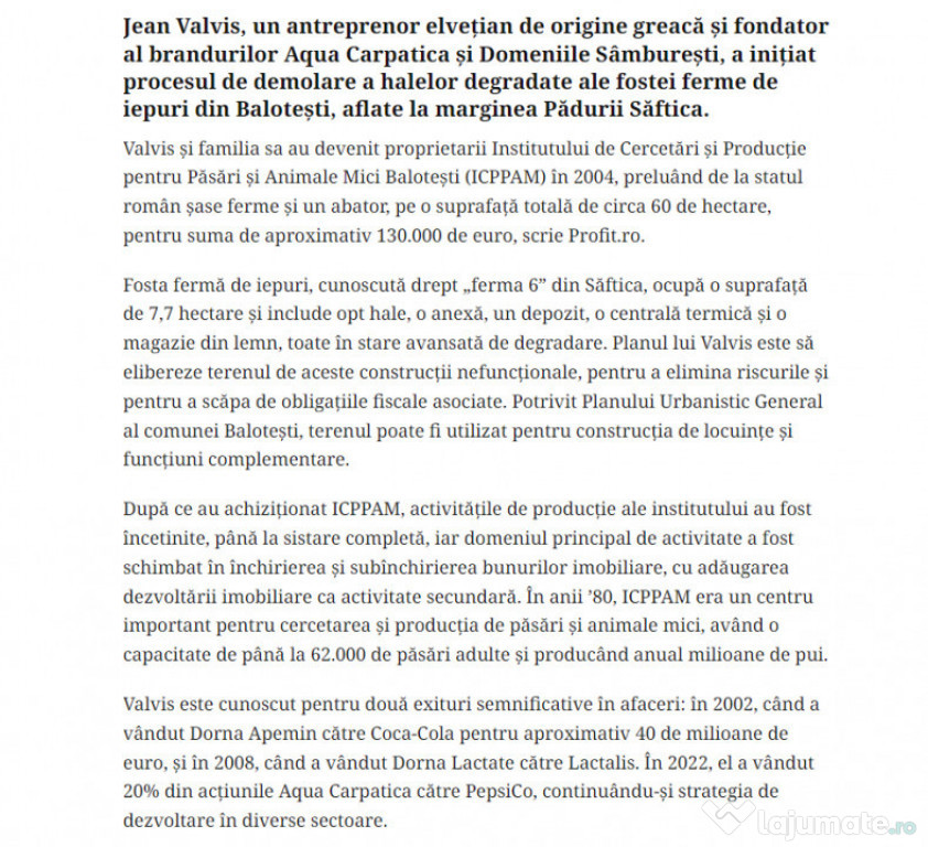 Oportunitate rară: Teren 28.000mp în Săftica-Balotești