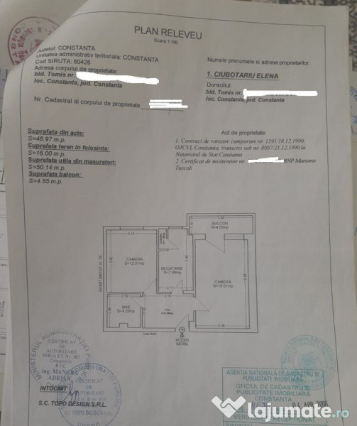 Tomis victoria-apartament 2 camere decomandat