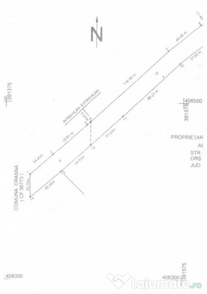 Teren 5000 mp, cu utilități, în comuna Crasna 