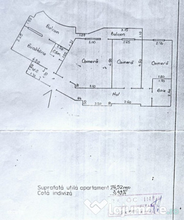 Apartament de vanzare, 3 camere si 2 bai, zona Gara , Iasi 