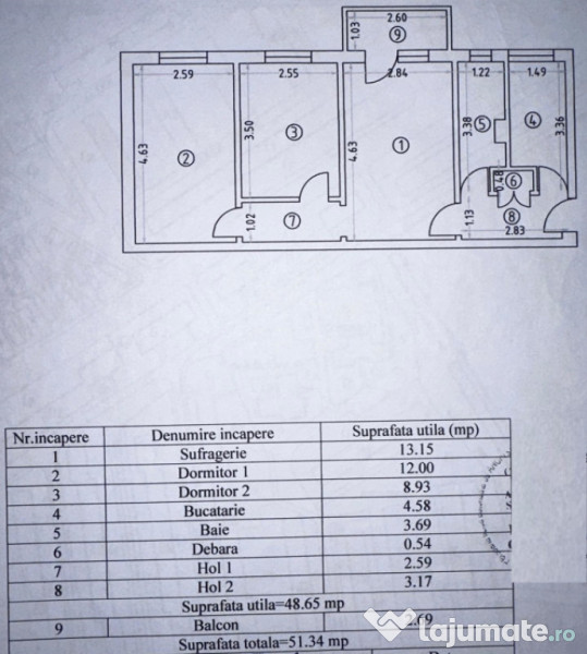 Apartament cu 3 camere de vanzare, situat in zona Inel 2 - G