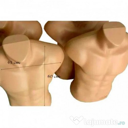Bust barbat culoarea pielii, din plastic 60 x 45 cm