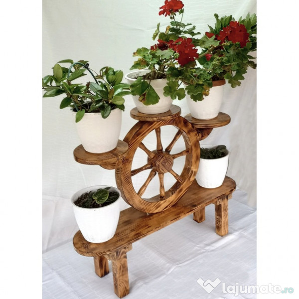 Suport de flori hand-made din lemn de pin 