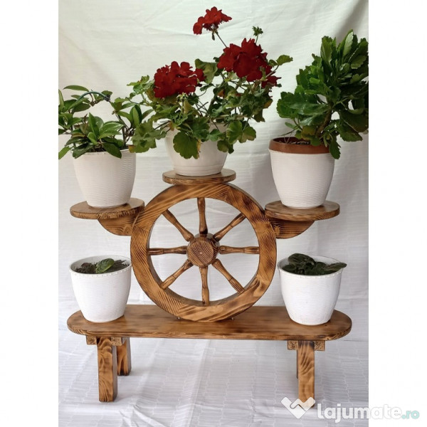 Suport de flori hand-made din lemn de pin 