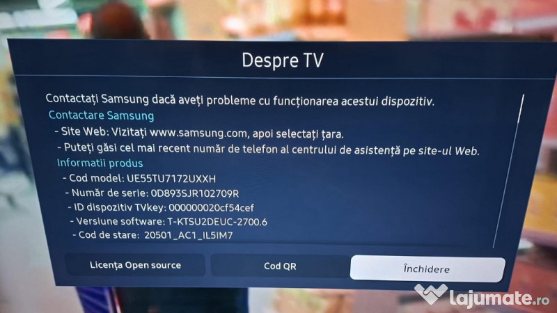 TV led smart 4K ultra HD CRYSTAL diagonala 136cm 