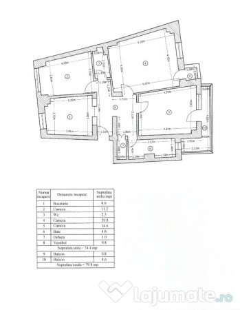 Apartament 3 camere Diham