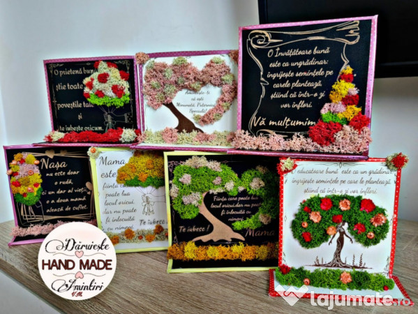 Tablou gravat decorat cu licheni