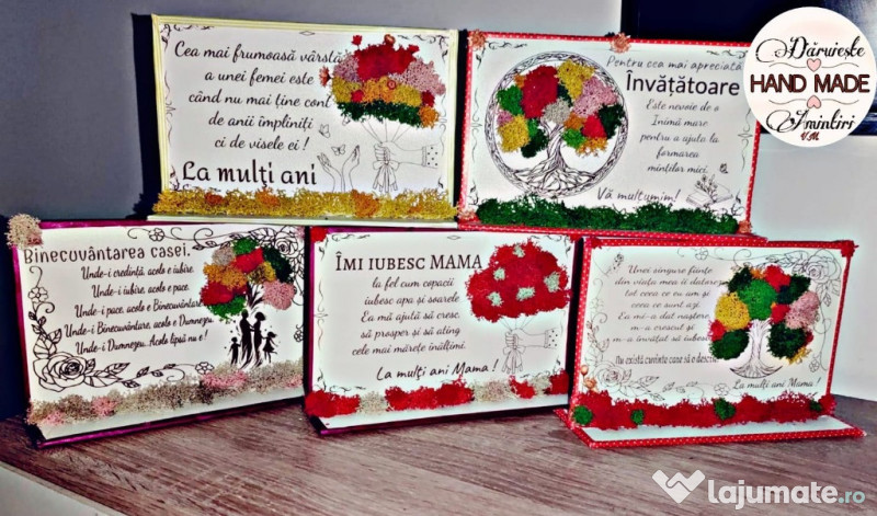 Tablou gravat decorat cu licheni