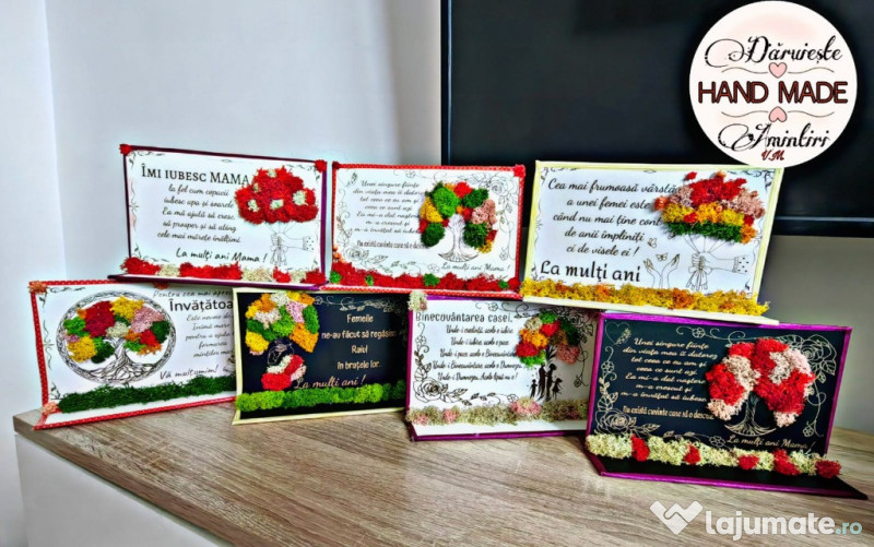 Tablou gravat decorat cu licheni