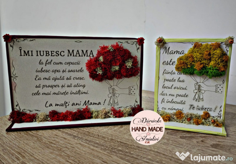 Tablou gravat decorat cu licheni