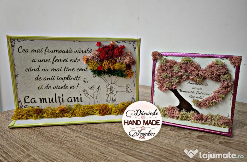 Tablou gravat decorat cu licheni