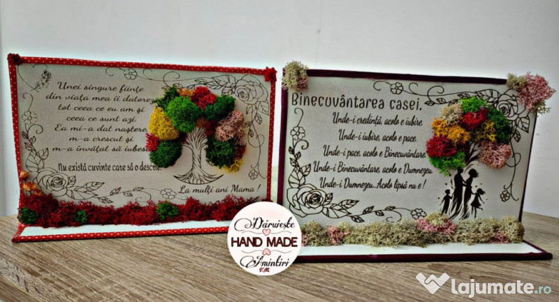 Tablou gravat decorat cu licheni