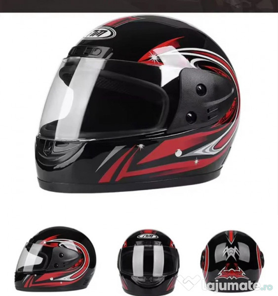 Casca moto/scuter Full face unisex, cu viziera, marime universala