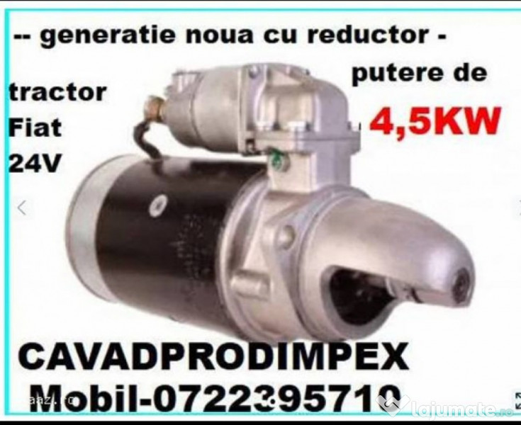Electromotor NOU putere 4, 5kw, 24V si12V reductor tractor Fiat312,415 